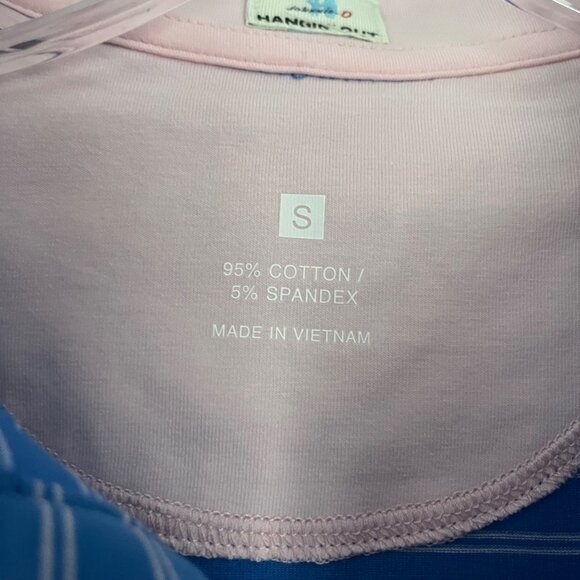 Johnnie O Hangin Out Blue Pink Striped Performance Polo Shirt Small Cotton - Picture 6 of 8